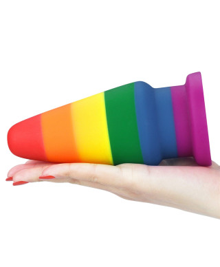Tęczowa zatyczka analna korek elastyczny 15 cm