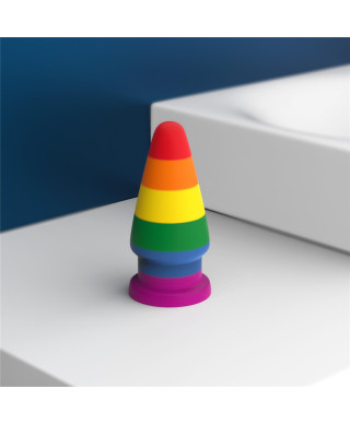 Tęczowa zatyczka analna korek elastyczny 15 cm