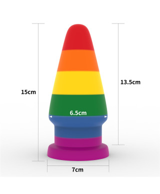 Tęczowa zatyczka analna korek elastyczny 15 cm