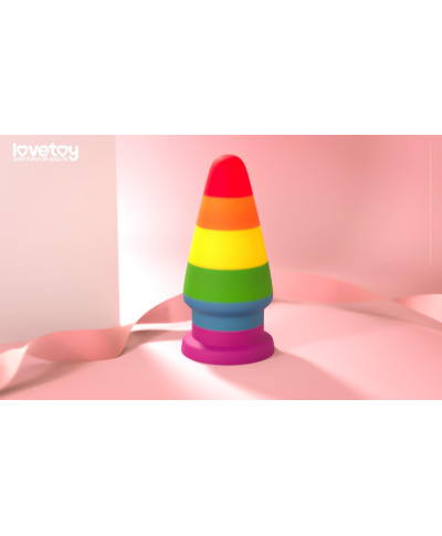 Tęczowa zatyczka analna korek elastyczny 15 cm
