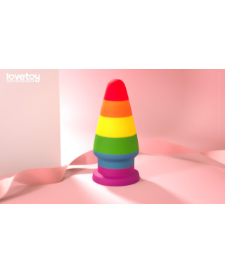 Tęczowa zatyczka analna korek elastyczny 15 cm
