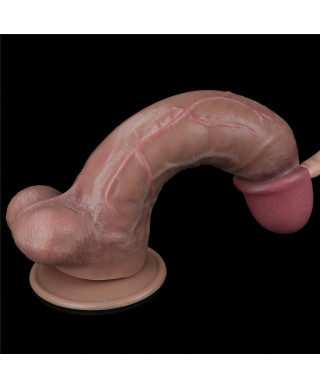 Śliczny żylasty penis sexowny z przyssawką 265 cm