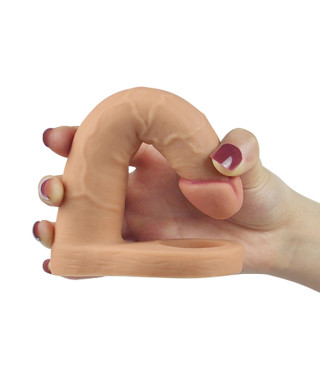 Analne gumowe dildo penis z otworem na penisa 16cm