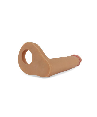 Analne gumowe dildo penis z otworem na penisa 16cm