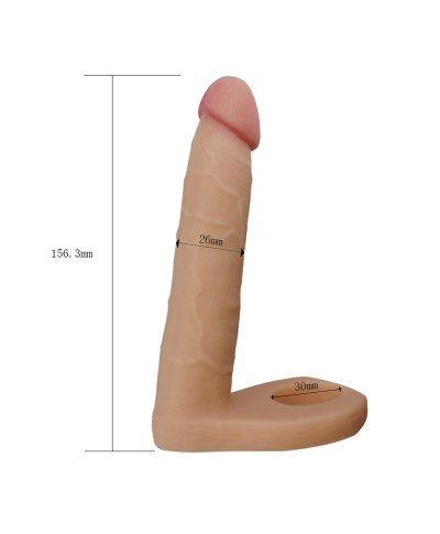 Analne gumowe dildo penis z otworem na penisa 16cm
