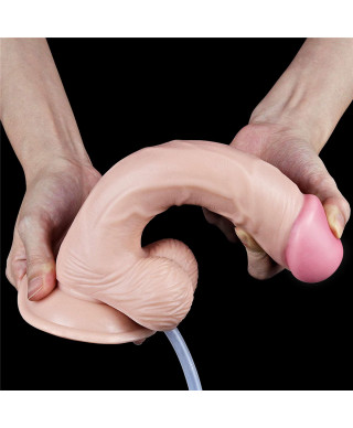 Gumowe dildo pompowane penis wytrysk przyssawka