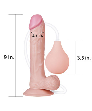Gumowe dildo pompowane penis wytrysk przyssawka