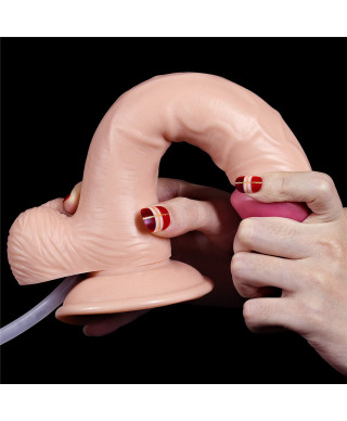 Gumowe dildo pompowane penis wytrysk przyssawka