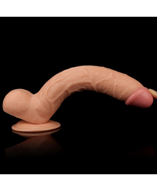 Super giętkie dildo z przyssawką i jądrami 275 cm