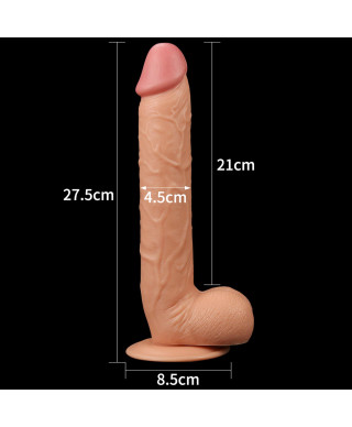 Super giętkie dildo z przyssawką i jądrami 275 cm