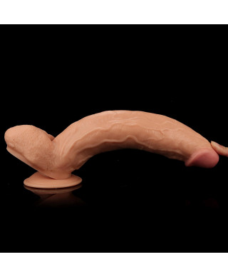 Śniady żylasty penis duże dildo z przyssawką 30 cm