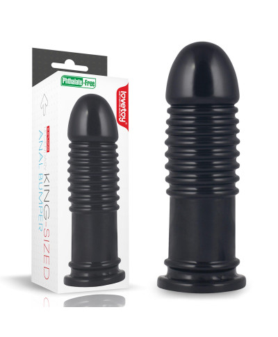 Czarny korek analny duży z pierścieniami 20 cm