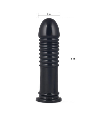 Czarny korek analny duży z pierścieniami 20 cm