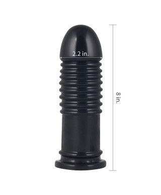 Czarny korek analny duży z pierścieniami 20 cm