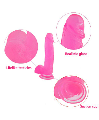 Żelowe duże dildo z przyssawką bardzo giętki