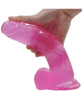 Żelowe duże dildo z przyssawką bardzo giętki