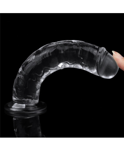 Żelowe duże dildo z przyssawką przezroczyste