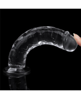 Żelowe duże dildo z przyssawką przezroczyste