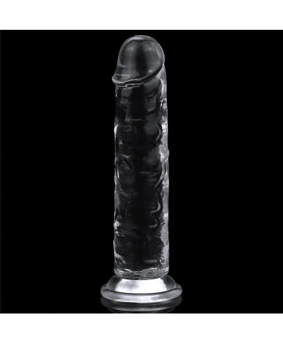 Żelowe duże dildo z przyssawką przezroczyste
