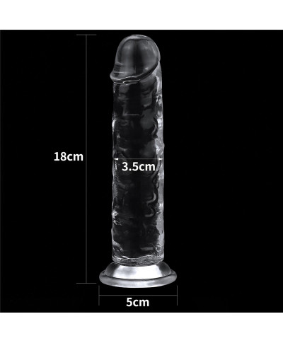 Żelowe duże dildo z przyssawką przezroczyste