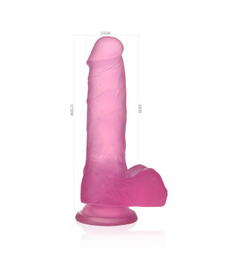 Jasnoróżowe dildo silikonowe z przyssawką 175 cm