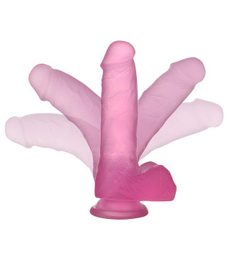 Jasnoróżowe dildo silikonowe z przyssawką 175 cm
