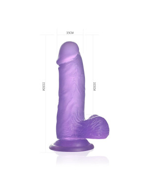 Dildo silikonowe przyssawka jasny fiolet 155 cm