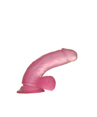 Jasnoróżowe dildo silikonowe z przyssawką 15 cm