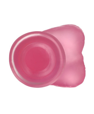 Jasnoróżowe dildo silikonowe z przyssawką 15 cm