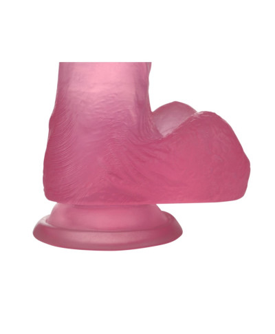 Jasnoróżowe dildo silikonowe z przyssawką 15 cm