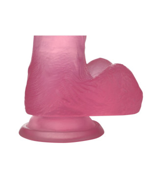 Jasnoróżowe dildo silikonowe z przyssawką 15 cm