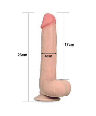 Wodoodporne dildo podwójna skóra przyssawka 23 cm