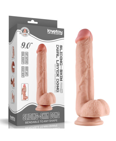 Realistyczne dildo z dwuwarstwowego materiału 18cm