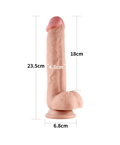 Realistyczne dildo z dwuwarstwowego materiału 18cm