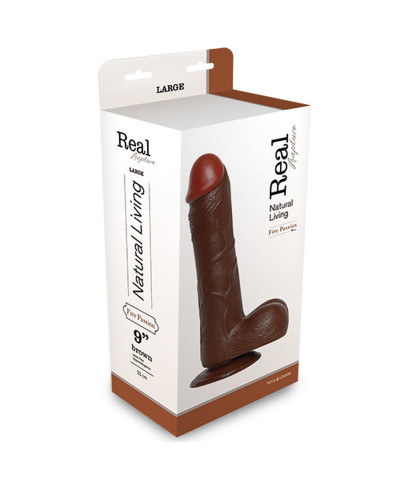 Ciemne brązowe dildo gruby penis z jądrami 25cm