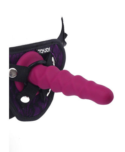 Dildo do uprzęży strap-on żebrowane erotyka 15cm