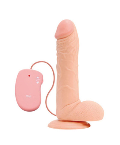 Sterczący penis z jądrami wibrator przyssawka 25cm