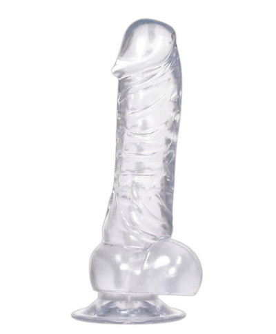 Realistyczne przezroczyste dildo przyssawka 18cm