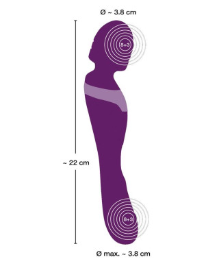 Wibrator i masażer łechtaczki 2 końce 21cm 8trybów