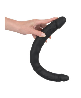 Czarne dildo lesbijskie silikonowe podwójne 40cm