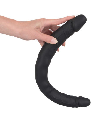 Czarne dildo lesbijskie silikonowe podwójne 40cm