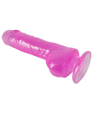 Różowy żelowy sztuczny penis z przyssawką dildo