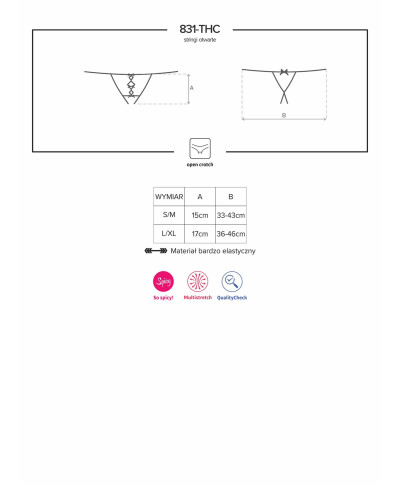 Erotyczne otwarte stringi koronkowe obsessive sm