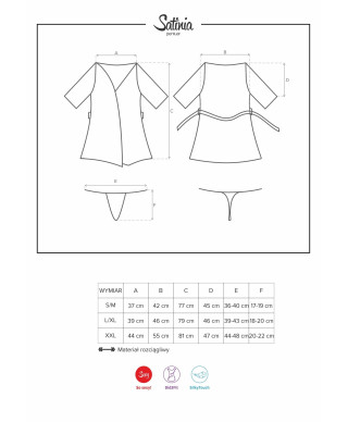 Szlafrok stringi komplet satynowy obsessive sm