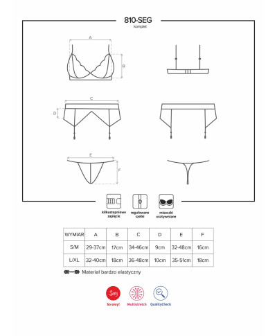 Sex komplet biustonosz pas stringi obsessive sm