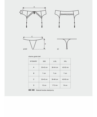 Stringi i pas do pończoch komplet obsessive xxl