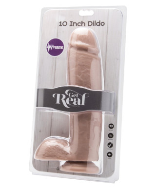 Dildo-cock 10 inch w balls flesh vibr