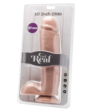 Dildo-cock 10 inch w balls flesh vibr