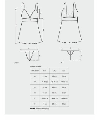 Koszulka koronkowa komplet stringi obsessive xxl