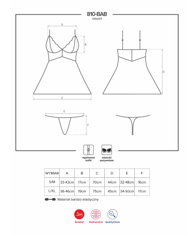 Czarna sex koszulka stringi komplet obsessive lxl